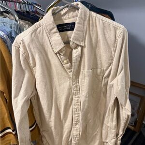 Abercrombie & Fitch Soft Flannel Shirt in Cream